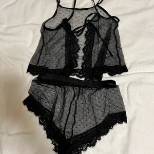 Elegant Black Lace Lingerie Set
